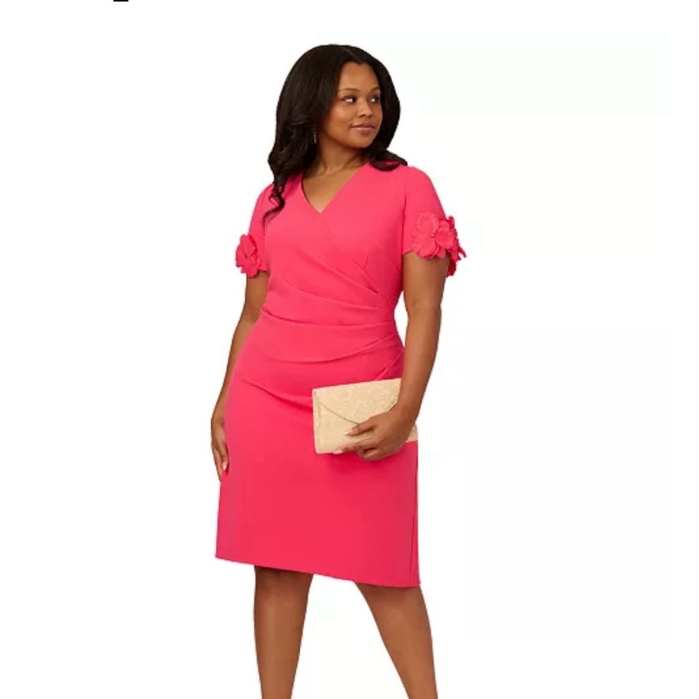 Adrianna Papell Fuchsia Midi Dress